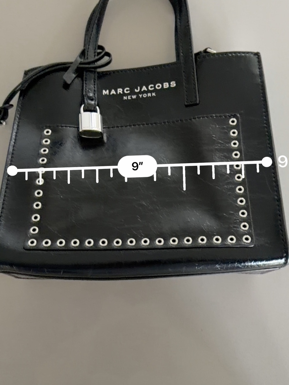 Marc Jacobs Black Patent Leather Cross Body with Eyelet Detail - Picture 4 of 5